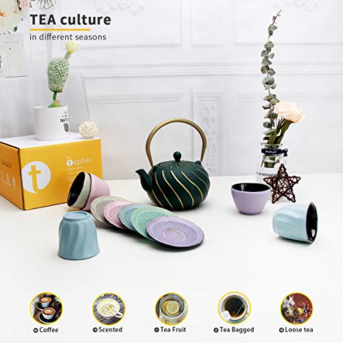 Tea Kettle, TOPTIER Japanese Cast Iron Teapot with Infuser, Stovetop