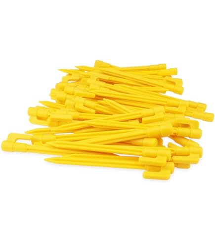 Duokon piquet de jardin Lot de 50 piquets de tente en plastique 14,5 cm