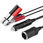 Rocketek 12V 24V Extension Cord with Cigarette Lighter Plug and Battery Clip-on Car Cigarette Lighter Socket Adapter I 10-foot Extension Cord - 5ft Per Cord | Max 10Am Output SAE to Auto Plug