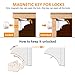 Magnetic Baby Proofing Safety Locks, 12 Locks with 2 Keys, 3M ADHESIVE for Cabinet Drawer Baby Safety Cabinet Locks, No Drilling or Screws Needed, White