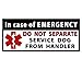 DO NOT SEPARATE Service Dog Handler Medical Alert Symbol Window or Bumper Sticker
