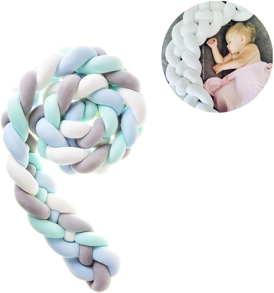 YWRD Baby Bed Bumper Cot Bumper Crib Bumper Braided Pillow Crib Enclosure Pillow Bed Sleep Pillow Protectors For Children multi-color a,3m