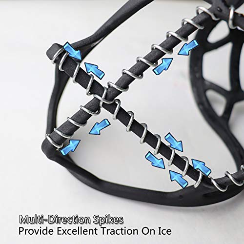 MattiSam Traction Cleats Crampons for Walking on Snow and Ice Anti-Slip Ice Grips Snow Grips Universal Size Lightweight Ice Grippers with Safety Straps & Waterproof Bag Perfect for Jogging Or Hiking - Thumbnail 3