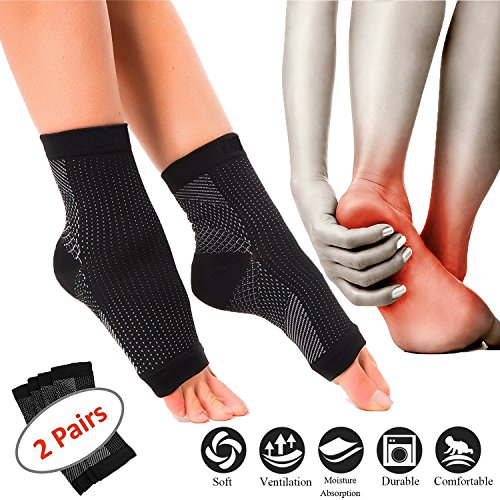 UPC 711414084387, 2 Pairs Plantar Fasciitis Compression Socks for Men and Women with Ankle Brace, Arch Support Socks to Edema, Fast Pain Relief for Travel, Running (Black - 2 Pairs, Large / X - Large)