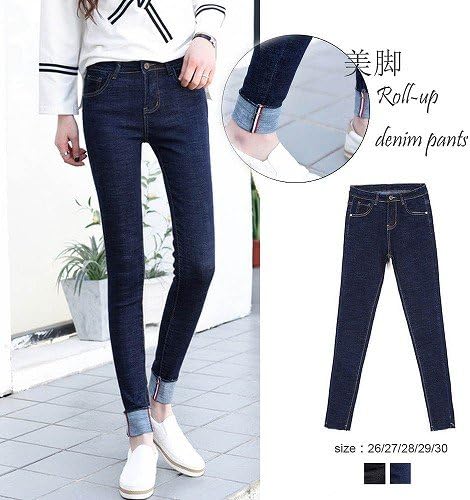 Amazon 18年 インスタスキニー ジーンズ ロールアップ デニムパンツ レディース ロングパンツ 通販