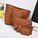 Set of 3PCS Women Large Shoulder Bag Cross-body Bags Leather Handbag Cheap for Girl by TOPUNDER B