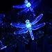 Qedertek Dragonfly 30 LED Solar String Lights, 20ft, Blue