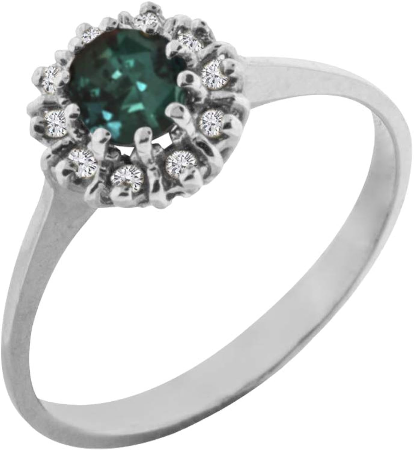 Natural Brazilian Alexandrite Diamond Ring in 14K Yellow