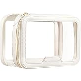 ROWNYEON Clear Makeup Case Toiletry Bag Multipurpose Travel Makeup Train Case Portable Cosmetic Organizer Transparent Storage Bag