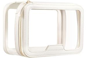 CAMDEEZ Rownyeon Clear Makeup Case Toiletry Bag Multipurpose Travel Makeup Train Case Portable Cosmetic Organizer Transparent Storage Bag White