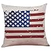 Monond Goodtrade8 July 4th Patriotic Vintage American Flag Pillow Case Cotton Linen Cushion Cover Couch Throw Pillow Case Sofa Home Decor Patio Pillow Cover, Hidden Zipper Closure (Multicolor C)