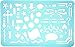 Set of 2 Plastic Stencil Art Templates Drafting Ruler with Various Cut Out Designs for Art and Craft Projects, Artistic Drawing, Tracing, Painting - Ideal for Professionals, Students and Kids