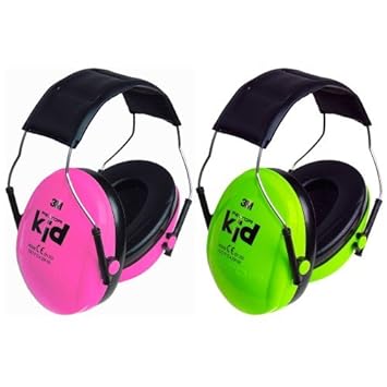 Kids Kapselgehörschutz 1x Neongrün + 1x Pink Set