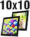 SpoiledHippo 10x10 Picture Frame Black (2 Pack) - Square Wood Photo Frames with Glass Cover - Made to Display 10 by 10 Inch Photos w/o Mat or 7.5x7.5 and 4x4 with Mats - Hanging or Standing
