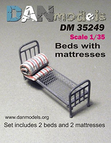 ACCESSORY FOR DIORAMA SET OF ARMY BED WITH MATTRESS, 2PCS 1/35 DAN MODELS 35249