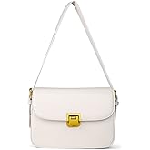 MSGHER Women's Shoulder Bag Messenger Handbag Preppy Style Female Crossbody Bag Retro Purse Designer Briefcase (Beige)