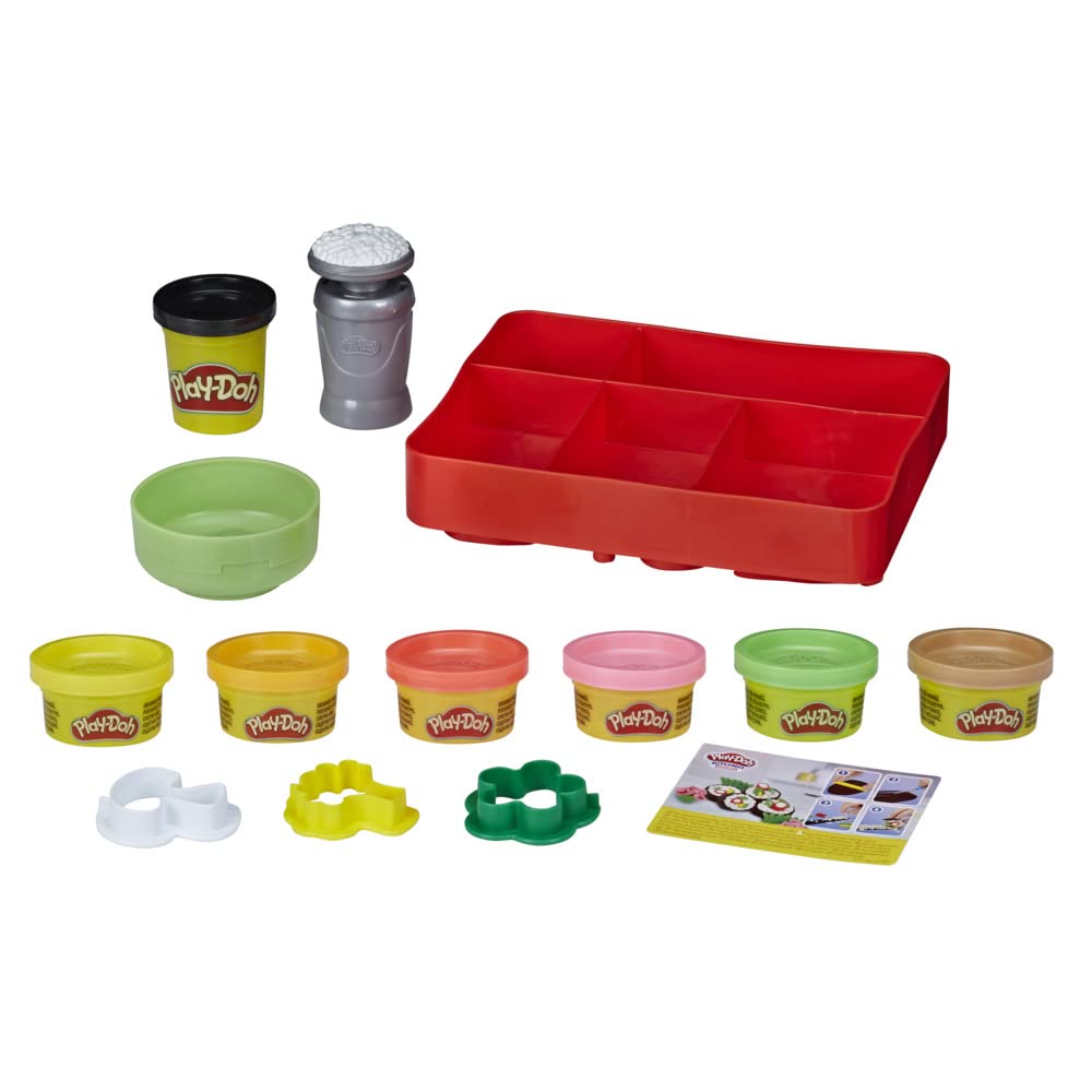 Play-Doh Kitchen Creations Sushi Play Food Set for Kids 3 Years and Up with Bento Box and 9 Non-Toxic Cans, E79155L0
