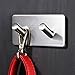 Towel Hanger Premium 304 Stainless Steel 3M Self Adhesive Coat Robe Hooks Holder Key Rack Garage Storage Organizer Stick On Sticky Bathroom Kitchen Wall Mount Heavy Duty Brushed Finish