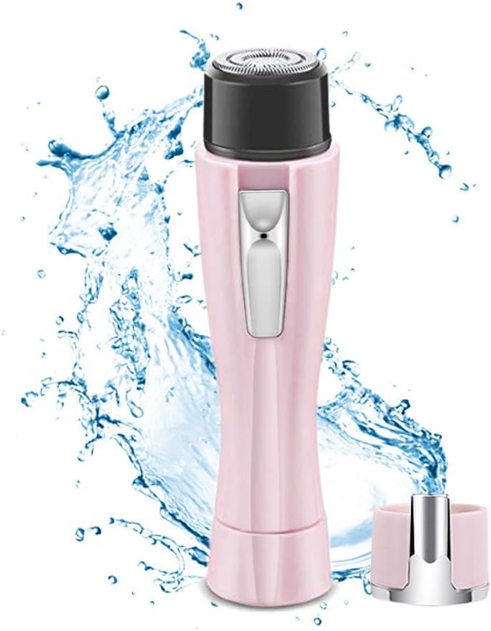 Facial Hair Removal, Painless Women's Face Electric Shaver Portable Waterproof Trimmer Epilator Lady Shaver for Face Lip Body Chin Private Part and Cheek,Pink