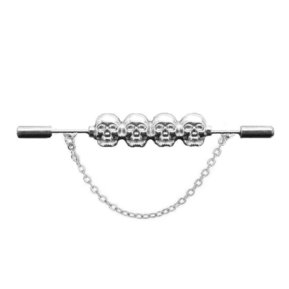 ChangWeiKito Collar pin (Silver with chain)