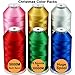New brothreads - 40 Options- Various Assorted Color Packs of Polyester Embroidery Machine Thread Huge Spool 5000M for All Embroidery Machines -6xChristmas Colors