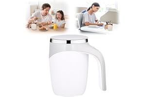 BAUFIX Automatic Magnetic Stirring Coffee Mug, 2024 New Self Stirring Mug Magnetic Coffee Stirrer Mug for Milk,Stainless Steel Self Mixing Coffee Cup with Lid for Coffee, Cocoa (1, Brightening)