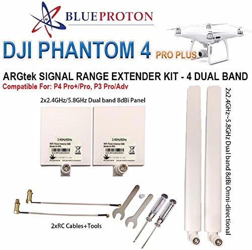 BlueProton ARGtek DJI Phantom 4 PRO+, 4 PRO/ADV, 3 PRO/ADV Range Extender Kit (4 Dual Band Antennas)