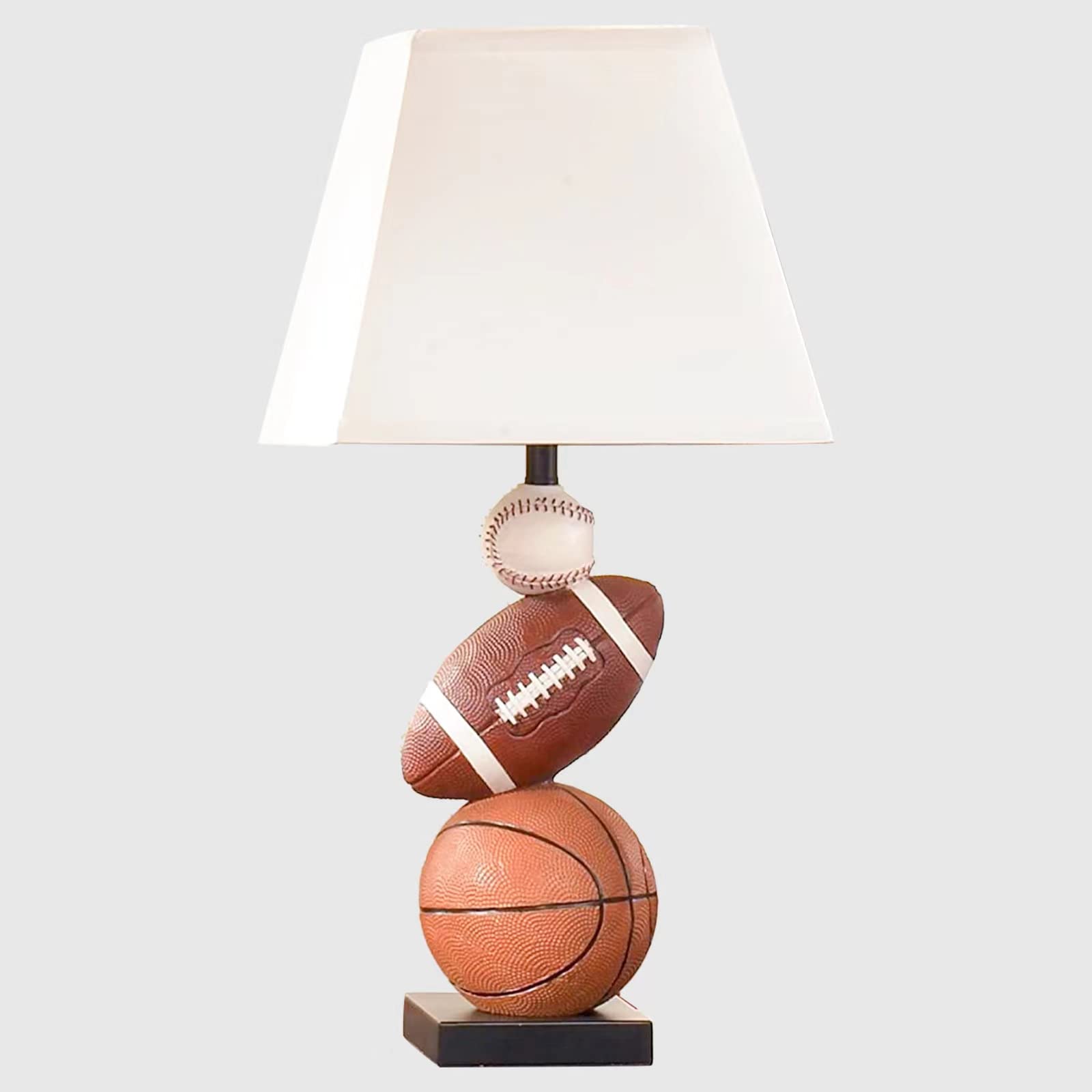Kids Table Lamp, 14 Inch Football, Basketball & Baseball Design with Cute Lampshade, Sports-Themed lamp Ideal for Children's Bedroom Decor, Bedside Lamp Includes LED Bulb