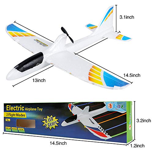 Electric Airplane Toys, Rechargeable 2 Flight Mode Throwing Plane, Outdoor Sport Toy, Foam Education Glider Aeroplane for boys Adults, Family Flying Game Toy,Styrofoam Airplanes,Gift for Kids Teens