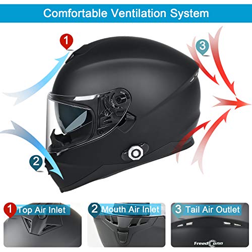 FreedConn Bluetooth Motorcycle Helmet DOT Full Face Bluetooth Helmets