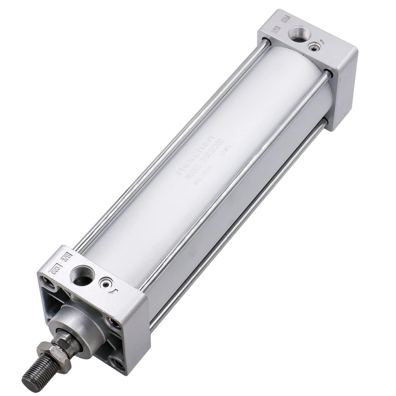 Heschen Pneumatic Standard Cylinder, SC 63-200, PT3/8'' Port, 63mm Bore, 200mm Stroke, Double Acting