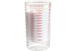 NCnnwovf 4 Ounce 120ML Measuring Cup Shot Glass Liquid Heavy High Espresso Glass Cup (Red)