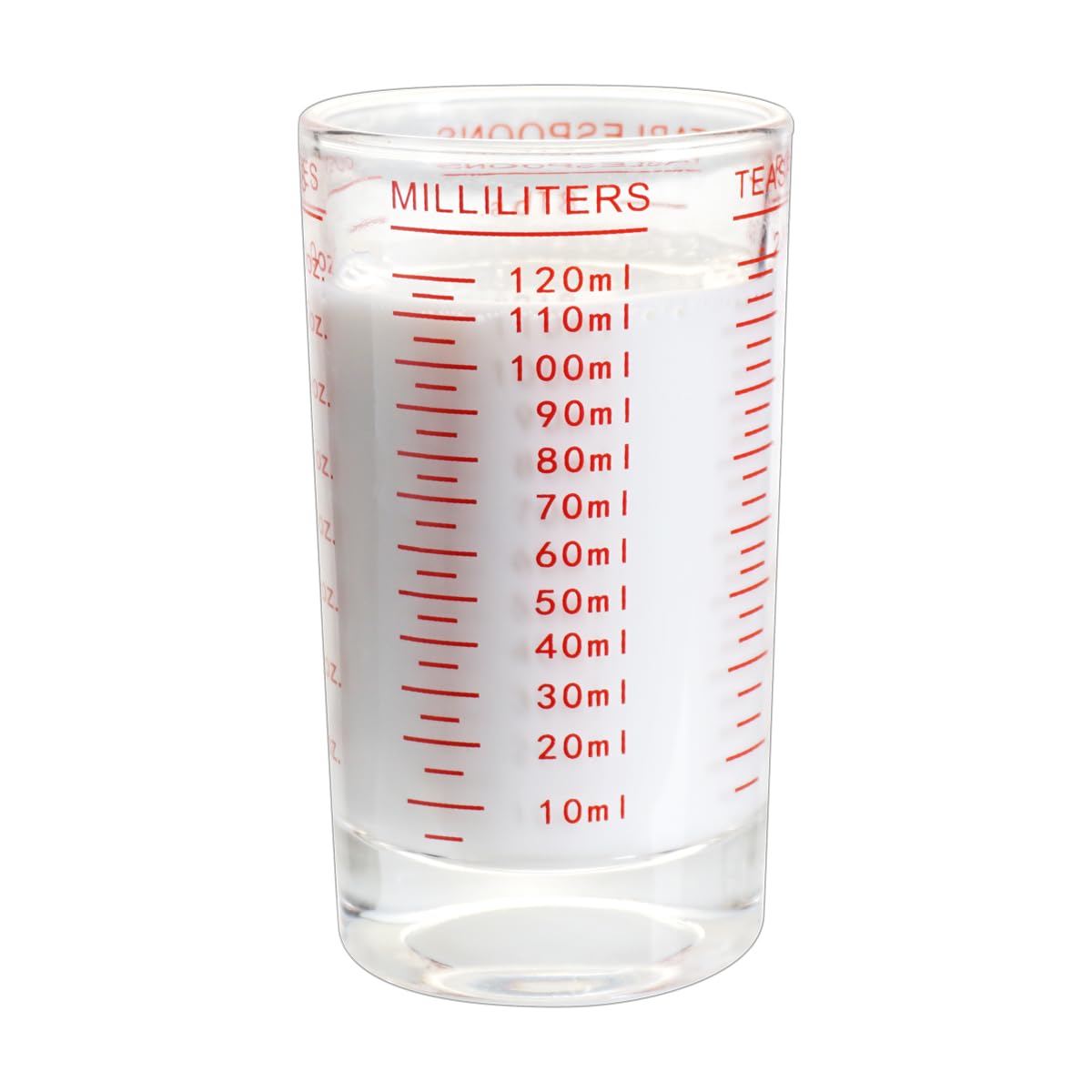 BCnmviku Glass Measuring Cup,4 Ounce/120ml Small Shot Glasses,Liquid & Dry Measure Espresso Shot Cups for Cocktail,Whiskey,Spirits,Wine,Liquor,Alcohol (Red)