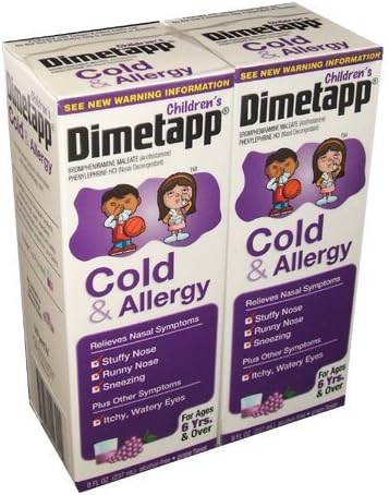 Children's Dimetapp Cold and Allergy Grape Flavored Cough Syrup 8 Ounce Bottle by Dimetap