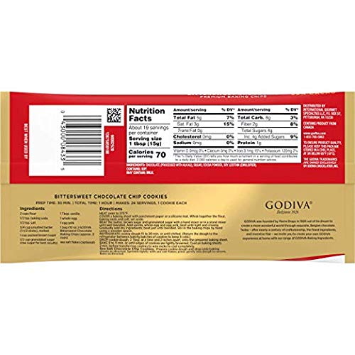 Godiva Bittersweet Chocolate Premium Baking Chips, 11 oz - Thumbnail 4