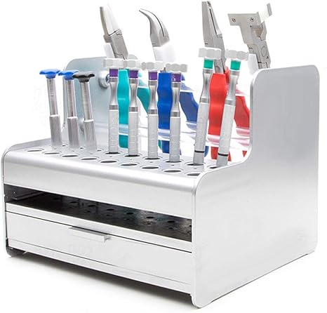 Amazon Co Jp ドライバーホルダー 多機能時計ガラス修理ツール収納ディスプレイラックホルダー ストレージディスプレイスタンド 引き出し付き ホルダーのみ Diy 工具 ガーデン