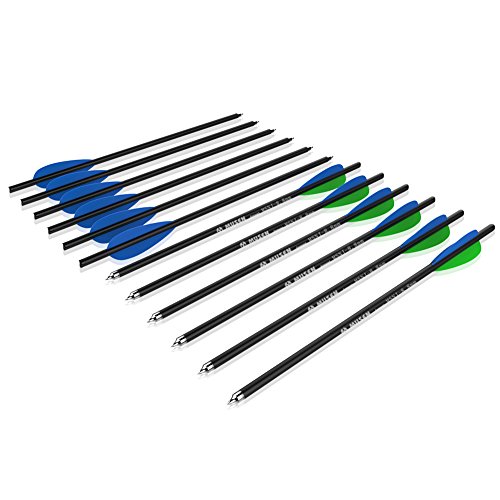 Musen 20 Inch Carbon Crossbow Arrows, Hunting Crossbow Bolts with 4