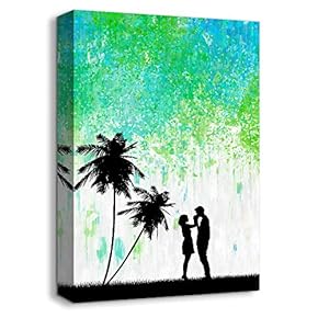 Canvas Wall Art-Romantic Rainy Day-Canvas Prints Home Artwork Decoration for Living Room,Bedroom - 12x18 inches