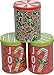 Christmas nested Cookie candy Tins for treats, small sizes, tall and round, 3 sets of 3, set of 9 holiday tins