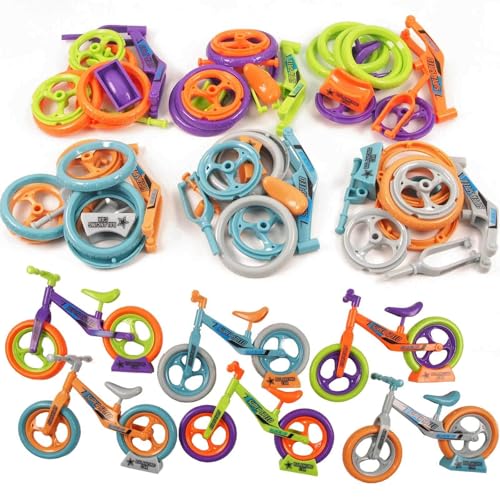 12 Pack Mini Assembly Balance Bike Toys, Bulk Party Favors and Birthday Return Gifts, Classroom Rewards, School Prizes, Mini Fidget Toys and Game Prizes for Children’s Goodie Bags
