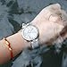 Dictac Women Lady Waterproof Analog Quartz Crystal Dial Clock Leather Wrist Watch ( Model:102401) (White)