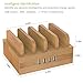 MAXGADGET Bamboo USB Charging Station Dock Detachable 24W 4-Port USB Charging Station & Organizer and USB Charging Dock Desktop Multiple USB Charger Cell Phone Docking Station for Smartphones,Tablets