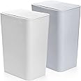 Fasmov Trash Can, 2 Pack 15 Liter / 4 Gallon Plastic Garbage Container Bin with Press Top Lid, Waste Basket for Kitchen, Bath