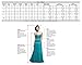 Fanhao Women's V Neck Sequins Empire Chiffon Long Bridal Evening Party Prom dress