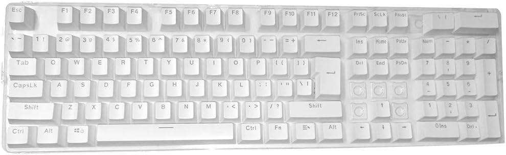 Feicuan Universal 104 Keyset Keycap ABS Colorful Backlit Replacement Key Cap Cover for Mechanical Keyboard -White