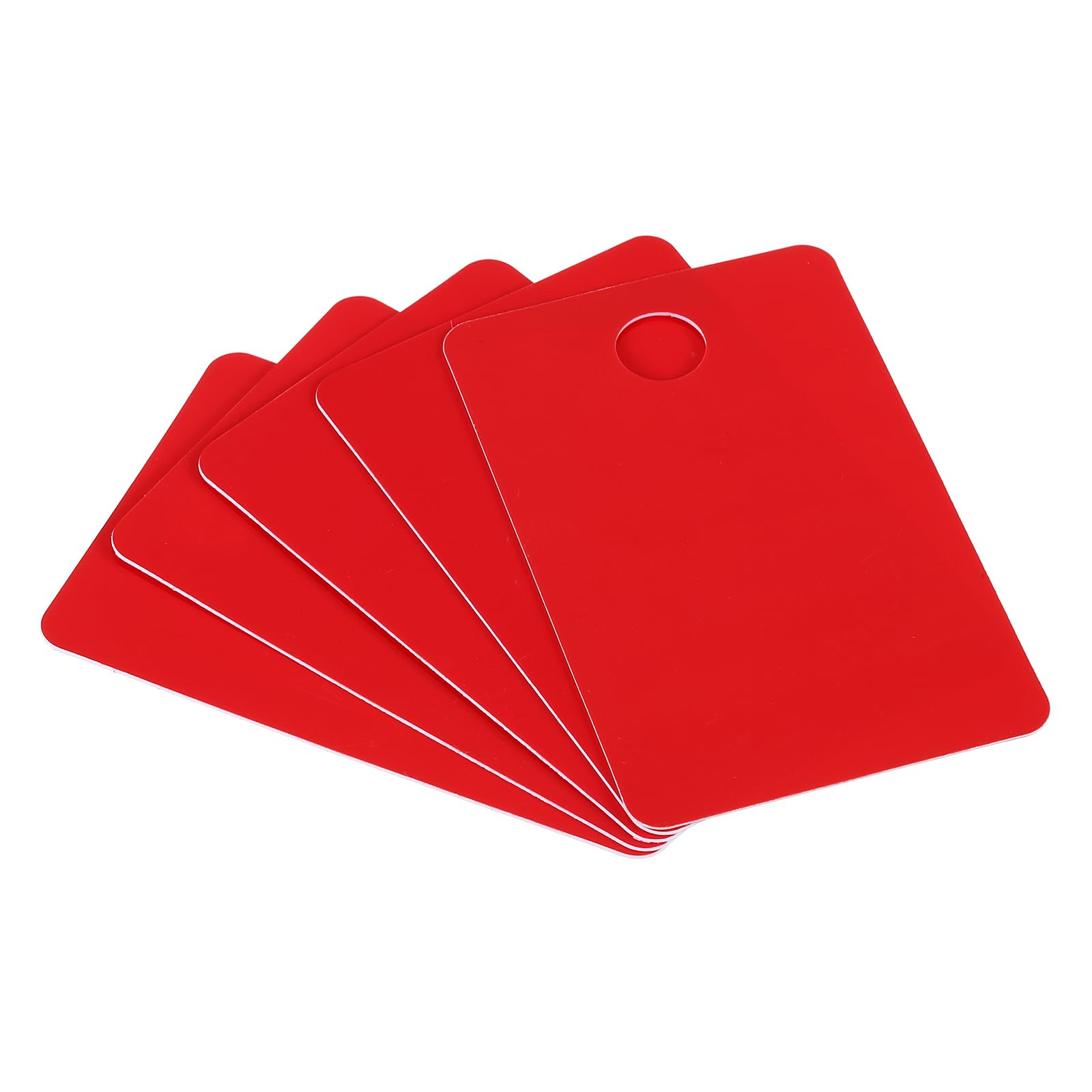 PATIKIL 2.76 x 4.33" PVC Blank Cards with Slot Punch on Short Side, 50 Pcs Punch Card Blank Credit Cards Plastic Photo ID Card for Business Office, Red