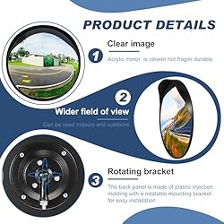 Maitys 2 Pcs Convex Mirror Acrylic Safety Security
