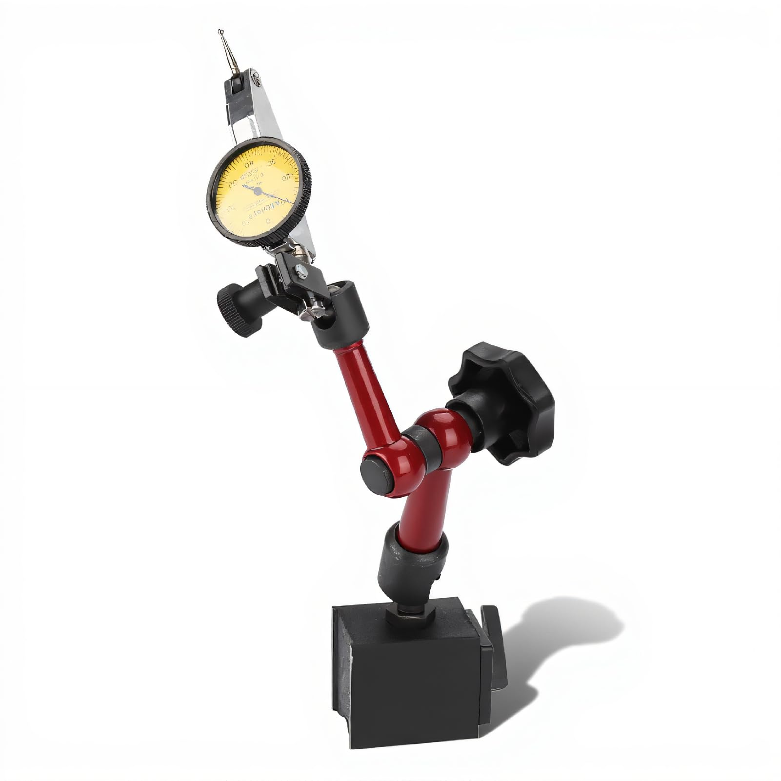 Dial Indicator Gauge with Magnetic Base,Dial Test Indicator Flexible Strong Magnetic Gauge Lever Dial Test Indicator Gauge Universal Small Table Base 0-0.8 mm Measuring Tool