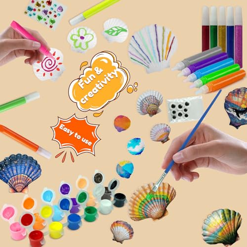 ROMA KITS Shell Set for Painting and Decorating, Craft Kit, Children 5+