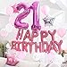 21st Birthday Decorations - 21st Birthday Party Supplies, 21st Birthday Sash, Happy Birthday Banner, Pink Conffeti Balloons, Finally 21, Gifts for her.